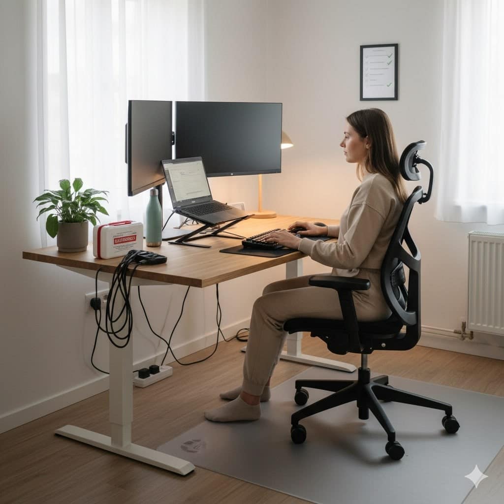 Az otthoni környezetben is fontos a munkavédelem illetve az ergonómia